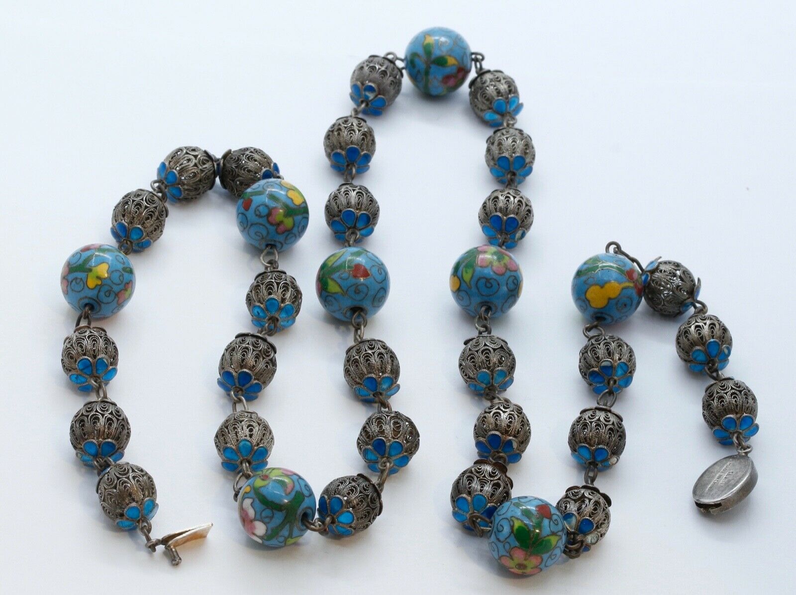 Cosine Inlaid Bead 925 Filagree Necklace