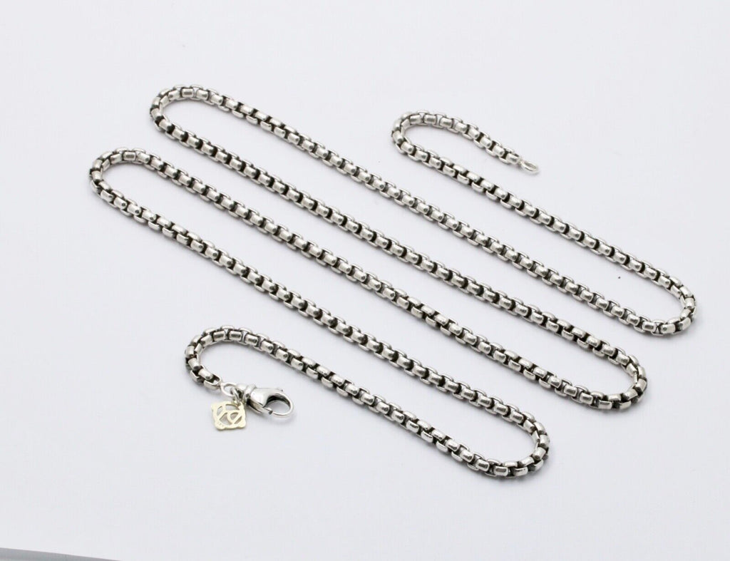 David Yurman 925 585 Box Chain Collection 32 Inch Necklace