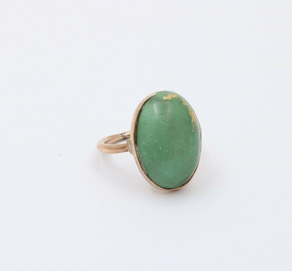 Victorian Cabochon Turquoise 14K Yellow Gold Ring