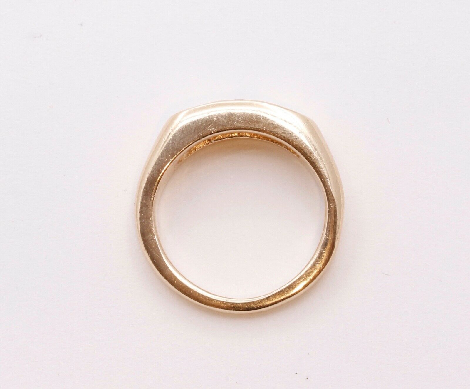 Unisex Vintage Mens Ladies Blue Sapphire Diamonds 14K Yellow Gold Ring