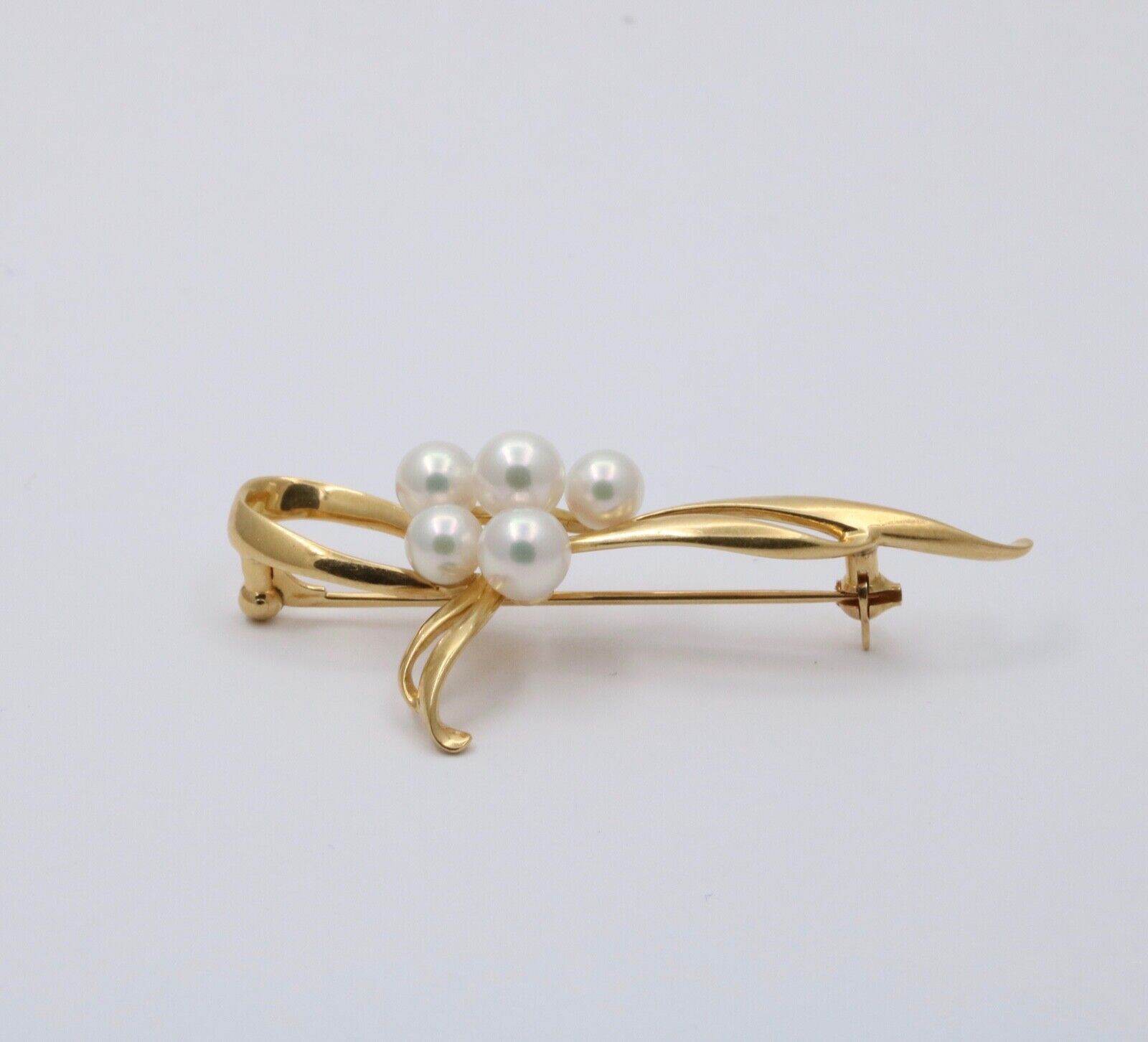 Vintage Mikimoto Cultured Pearl Bow Brooch, Pin