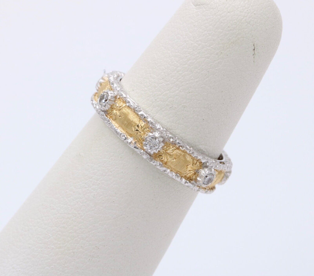 Vintage 18K Gold Mario Buccellati Diamond Ring Band.