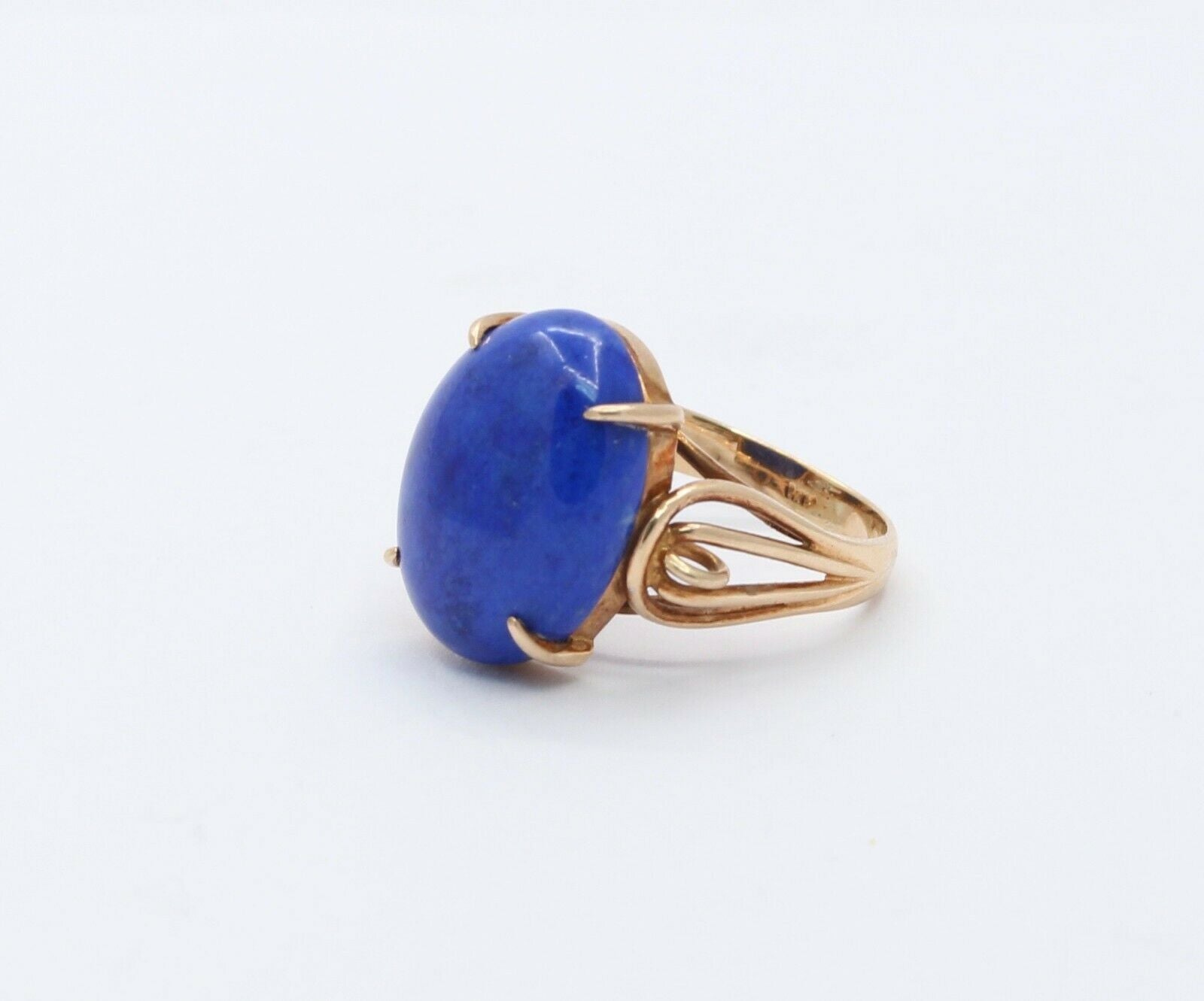 Victorian 14K Yellow Gold Lapis Statement Ring