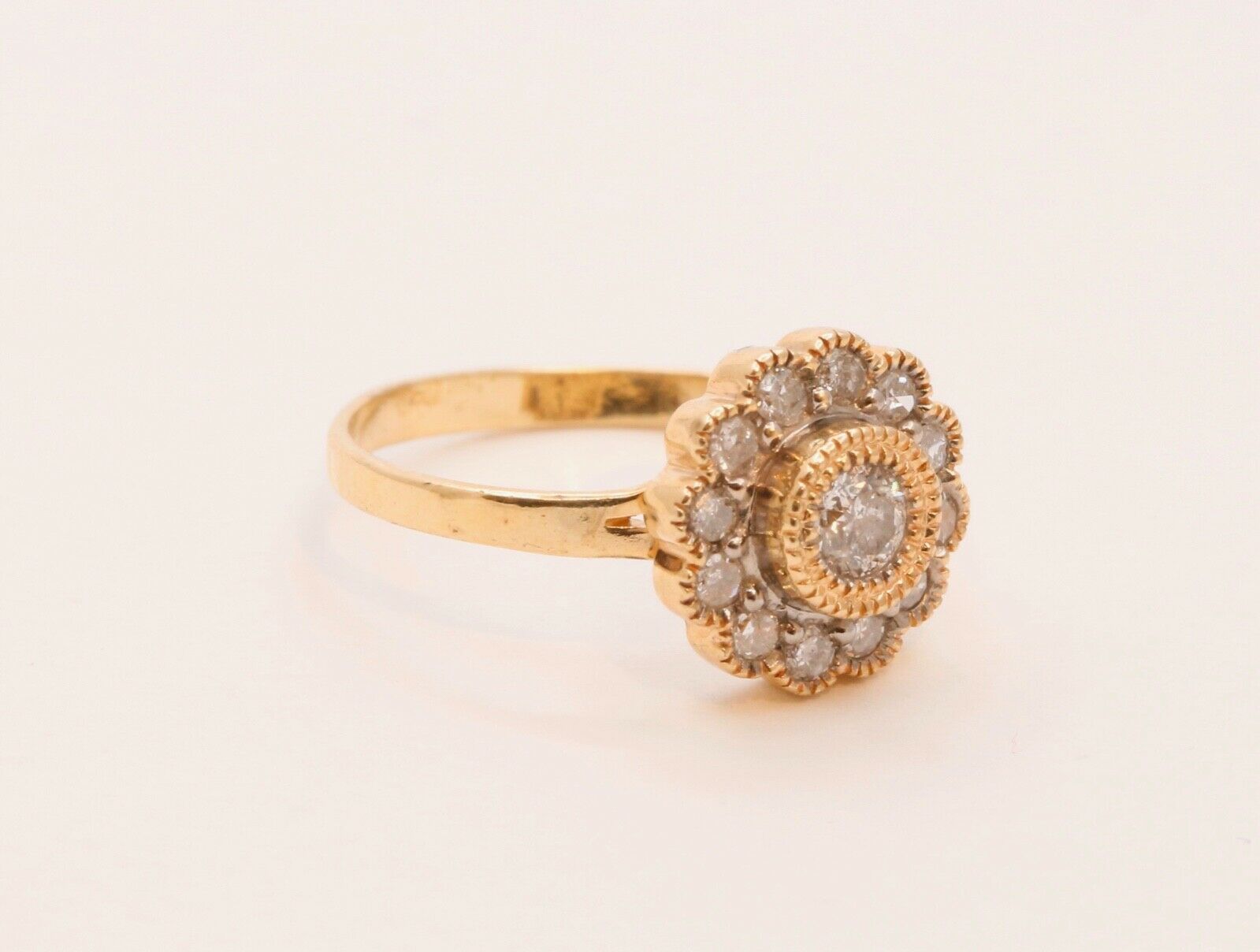 Midi Knuckle Ladies Diamonds 14K Yellow Gold Ring