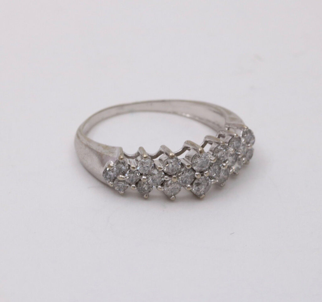 Vintage Diamonds 14K White Gold Wedding Band