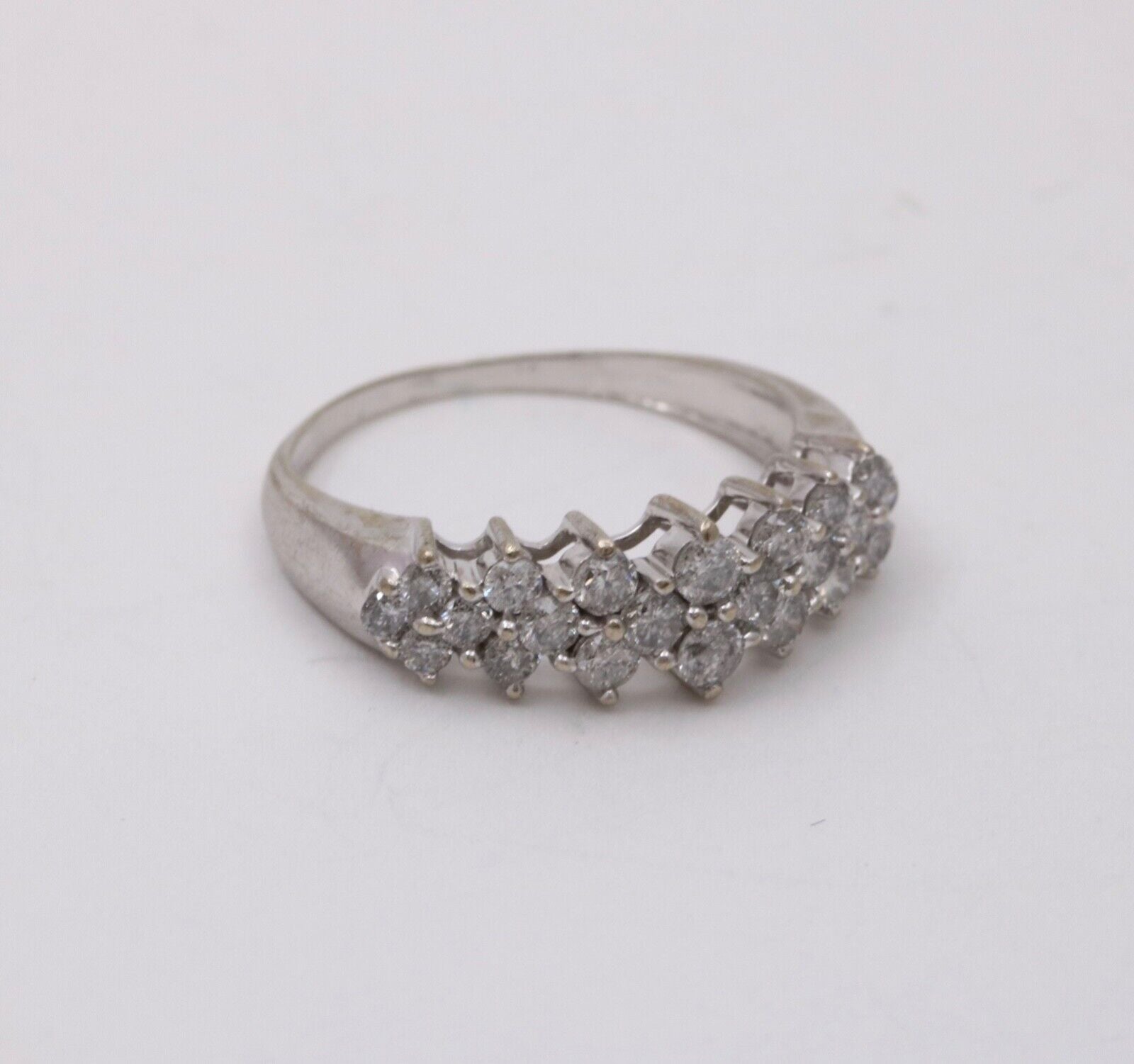 Vintage Diamonds 14K White Gold Wedding Band