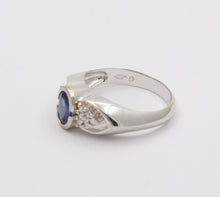 Load image into Gallery viewer, Vintage 18K White Gold Sapphire &amp; Diamond Ring
