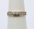 Vintage 18K & 14K Gold Diamond Ring Band, Wedding Band