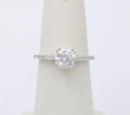 The Elegant 18K White Gold White Sapphire & Diamond Engagement Ring