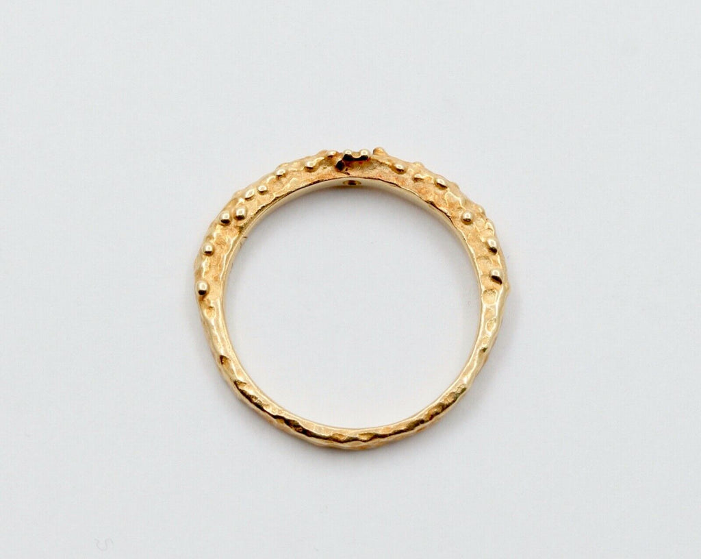 Vintage Rustic 14K Rose Cut Diamond Promise Ring