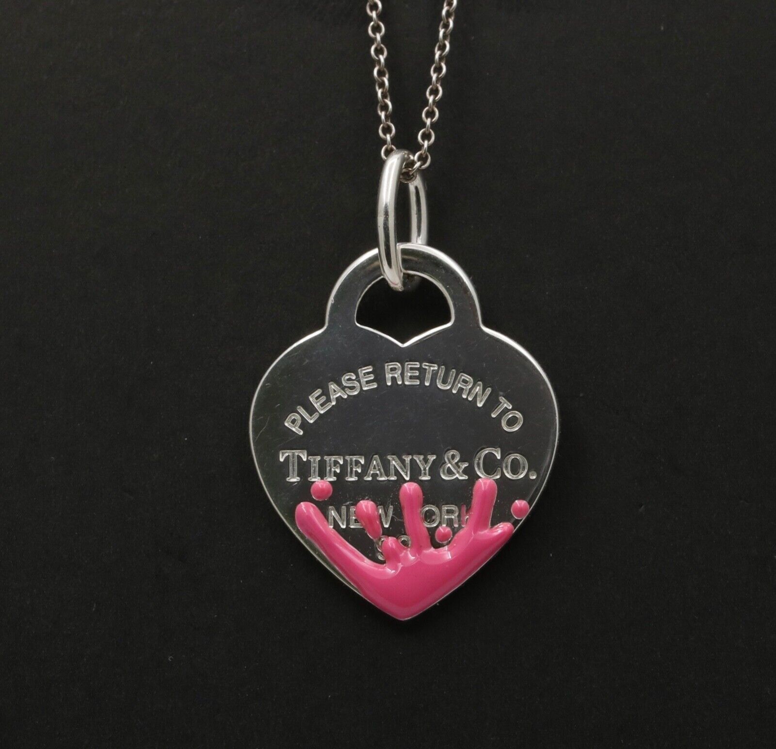 Tiffany & Co Sterling Silver Enamel Return To Tiffany Color Splash Heart Charm