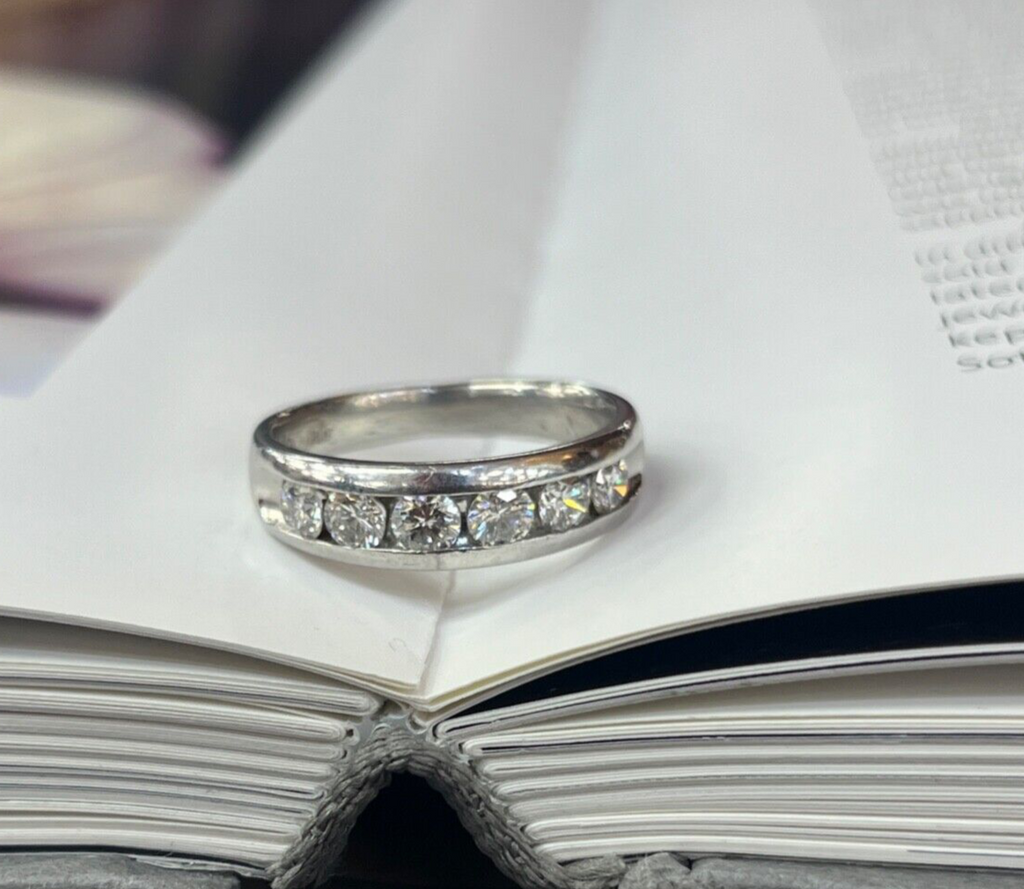Classic Platinum Six Diamond Half Eternity Band.
