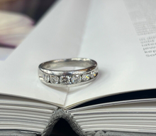 Load image into Gallery viewer, Classic Platinum Six Diamond Half Eternity Band.
