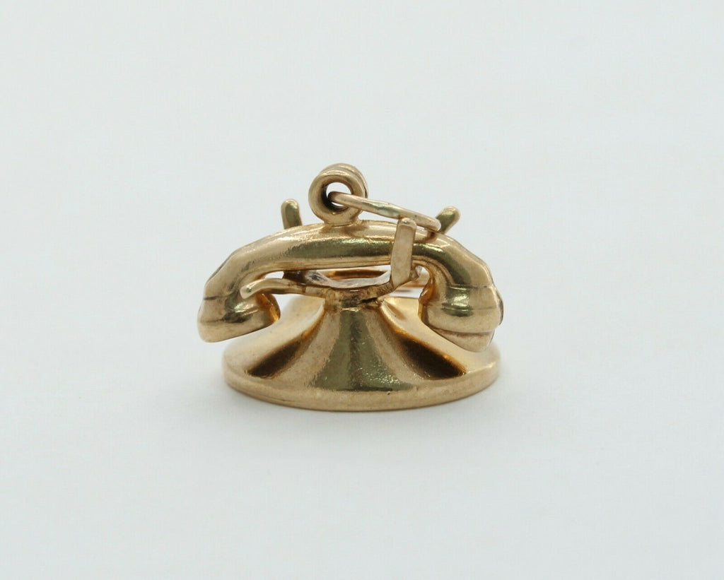 Vintage 10K Yellow Gold Rotary Phone Charm