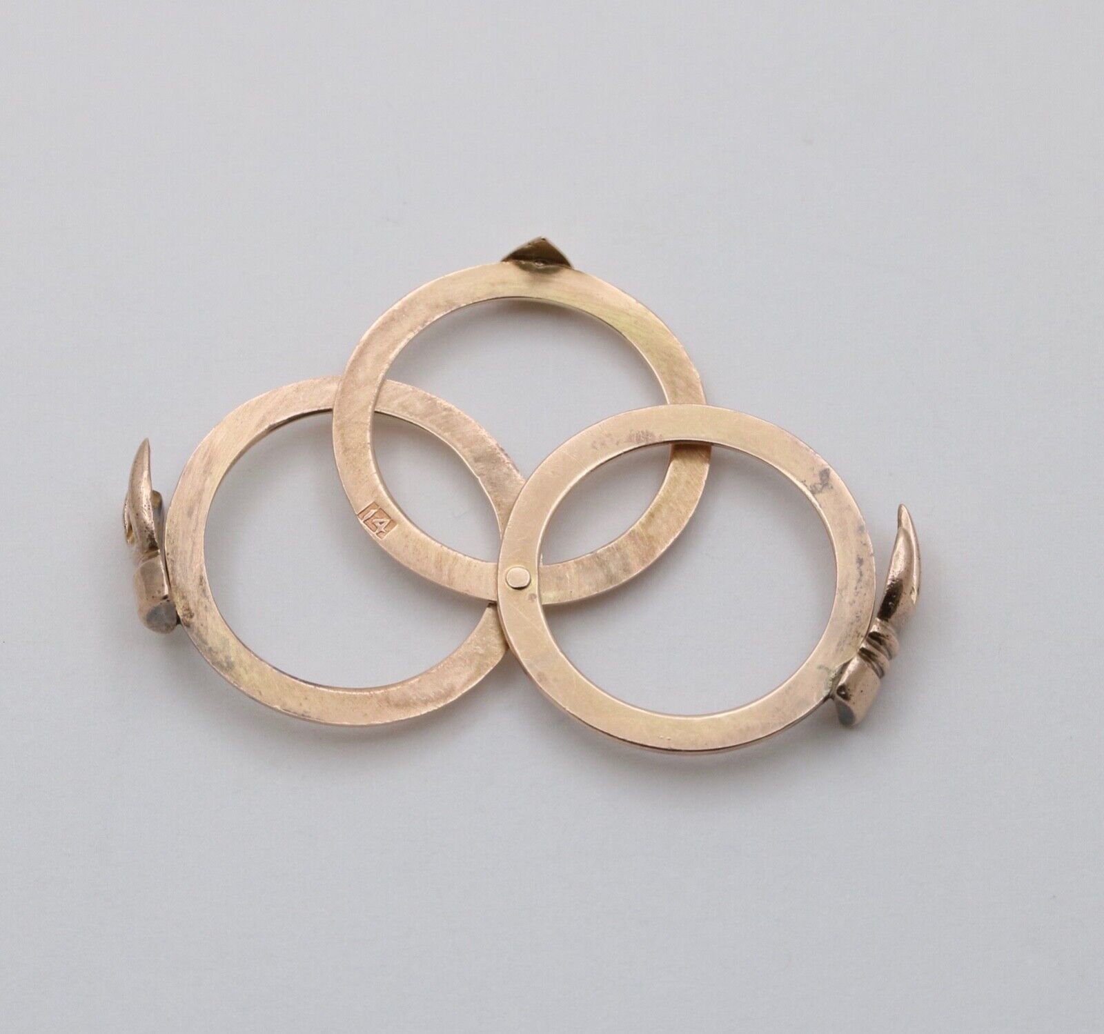 Vintage 14K Rose Gold Fede Gimmel Ring Band