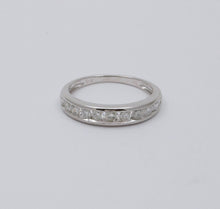 Load image into Gallery viewer, Classic 14K White Gold Diamond Half Eternity Band.
