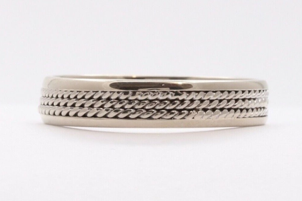 Vintage Ladies Filagree 13K White Gold Wedding Band