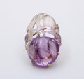 Victorian Blended Color Hand Carved Amethyst Brooch Pin