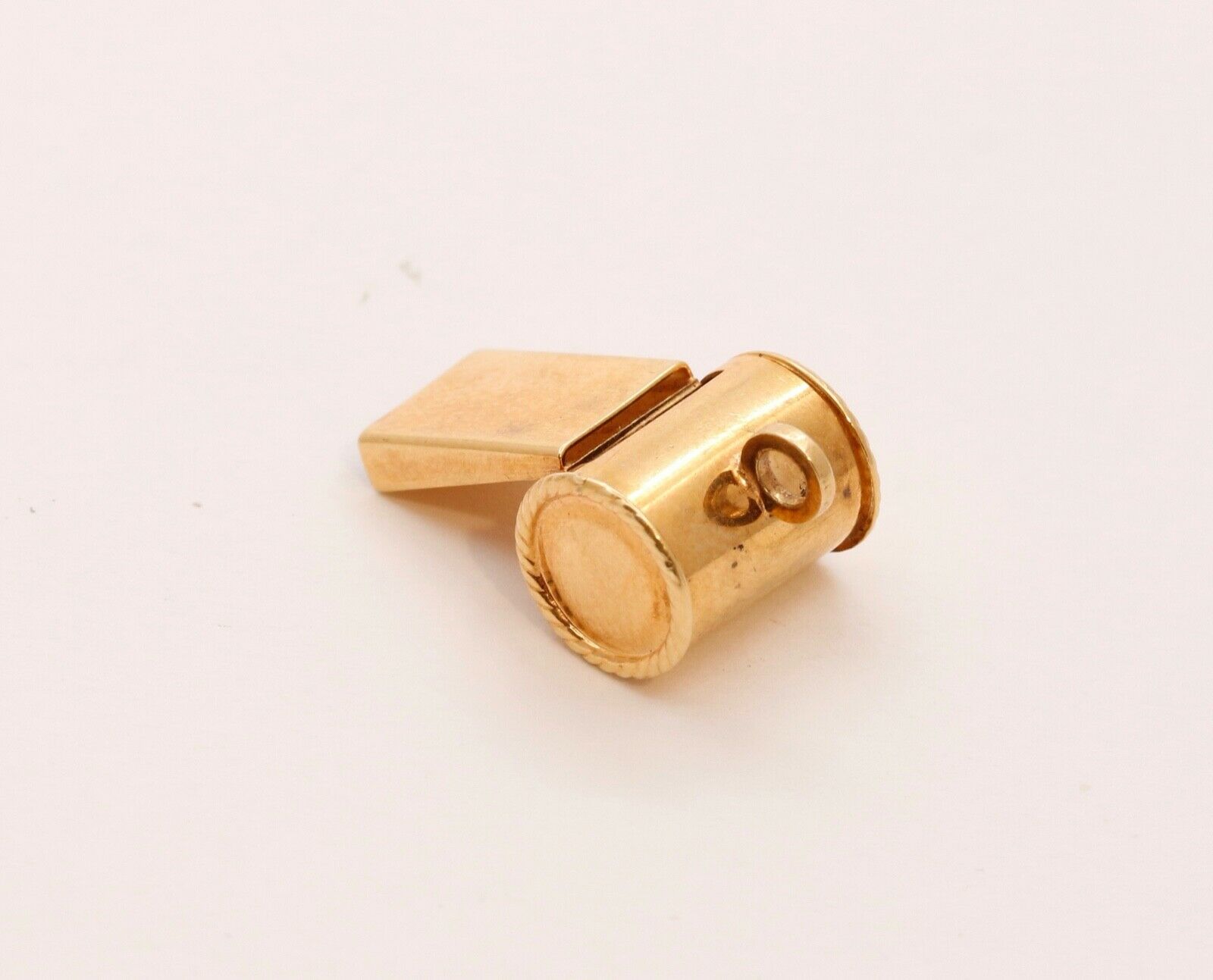 Vintage 14K Yellow Gold Working Whistle Pendant Charm