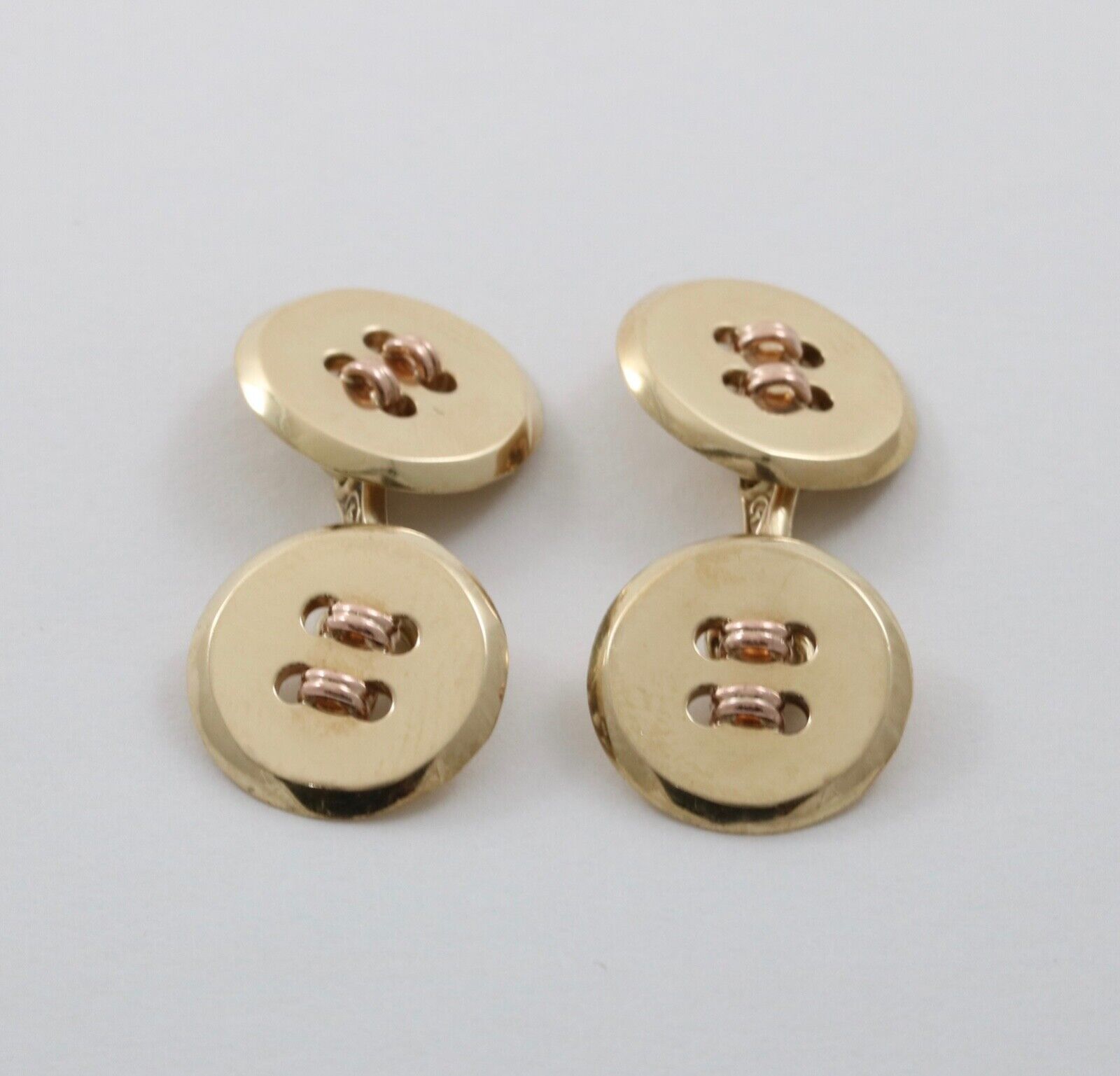 Vintage Tiffany and Co. 14K Yellow Gold Button Cufflinks