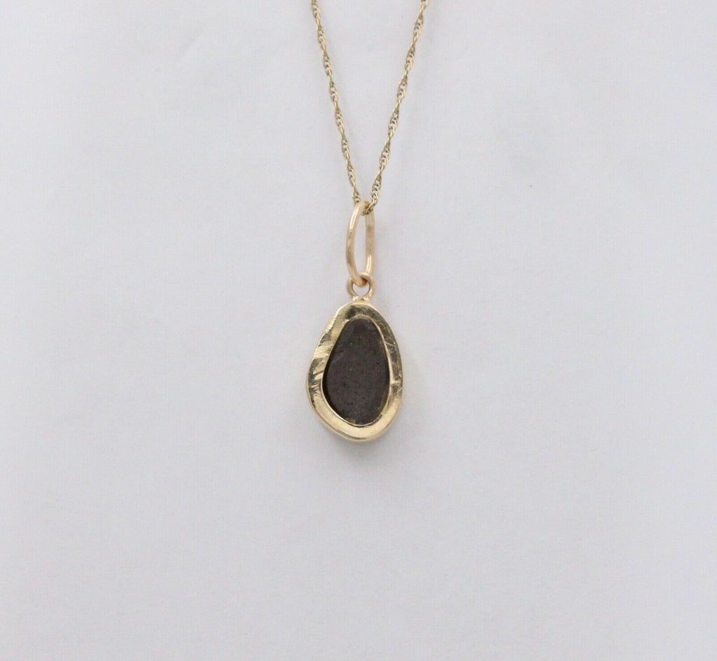 Vintage Black Boulder Opal 18K Yellow Gold Pendant
