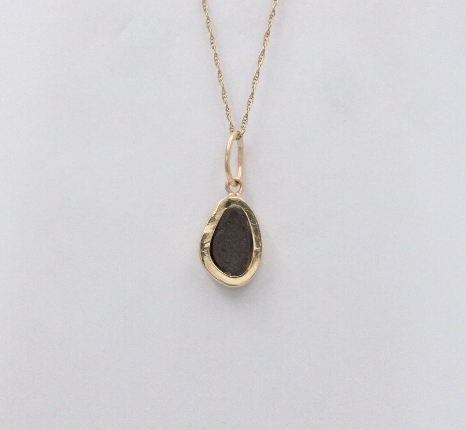 Vintage Black Boulder Opal 18K Yellow Gold Pendant