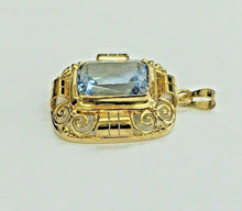 Load image into Gallery viewer, Mid Century Synthetic Aquamarine 9K Yellow Gold Pendant
