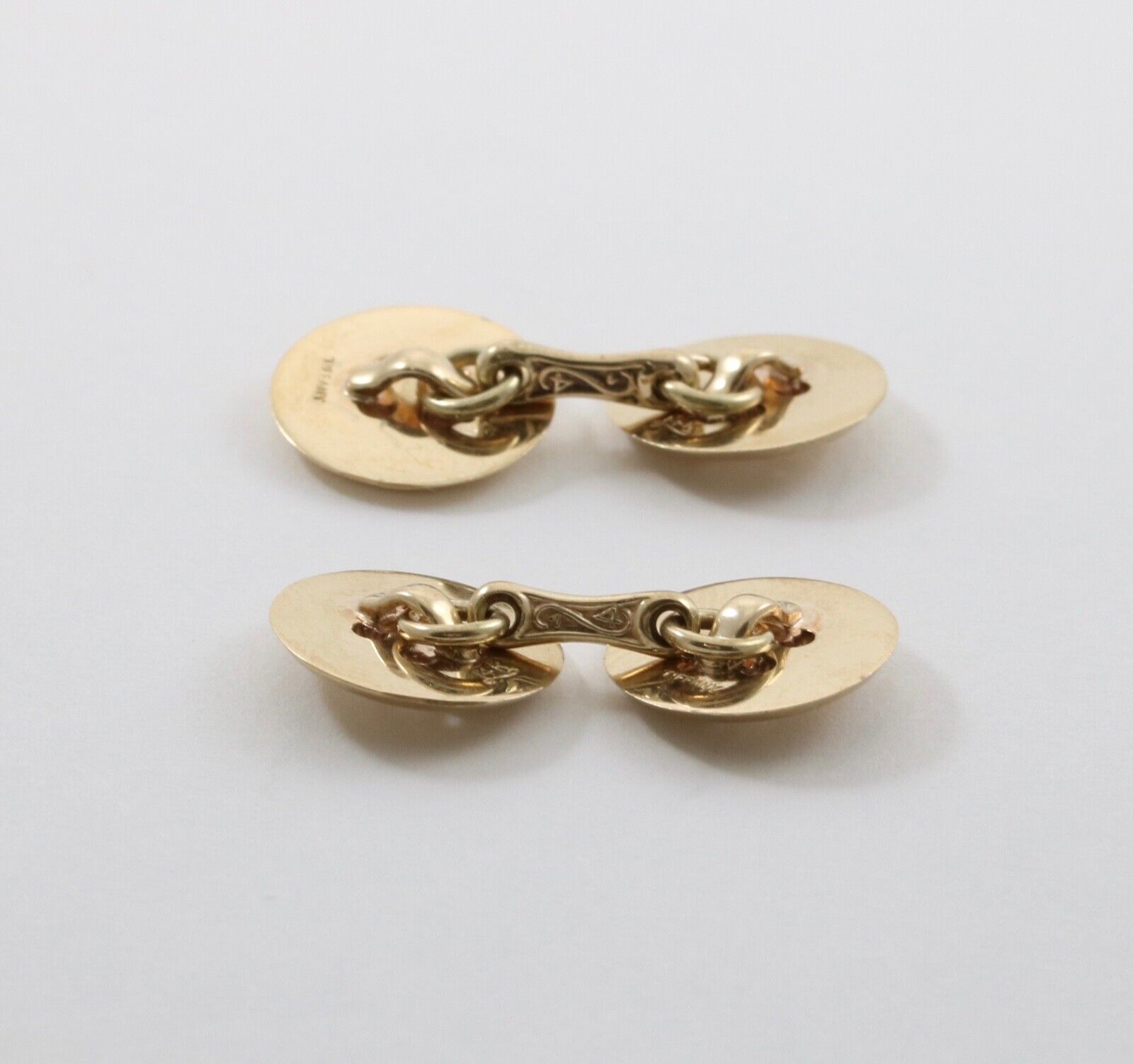 Vintage Tiffany and Co. 14K Yellow Gold Button Cufflinks