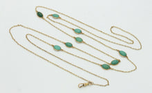 Load image into Gallery viewer, Vintage 14K Yellow Gold  51 Inch Doubling Natural Turquoise Chain
