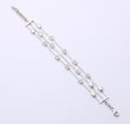 Vintage Hearts Diamonds 18K White Gold 3 Row Bracelet