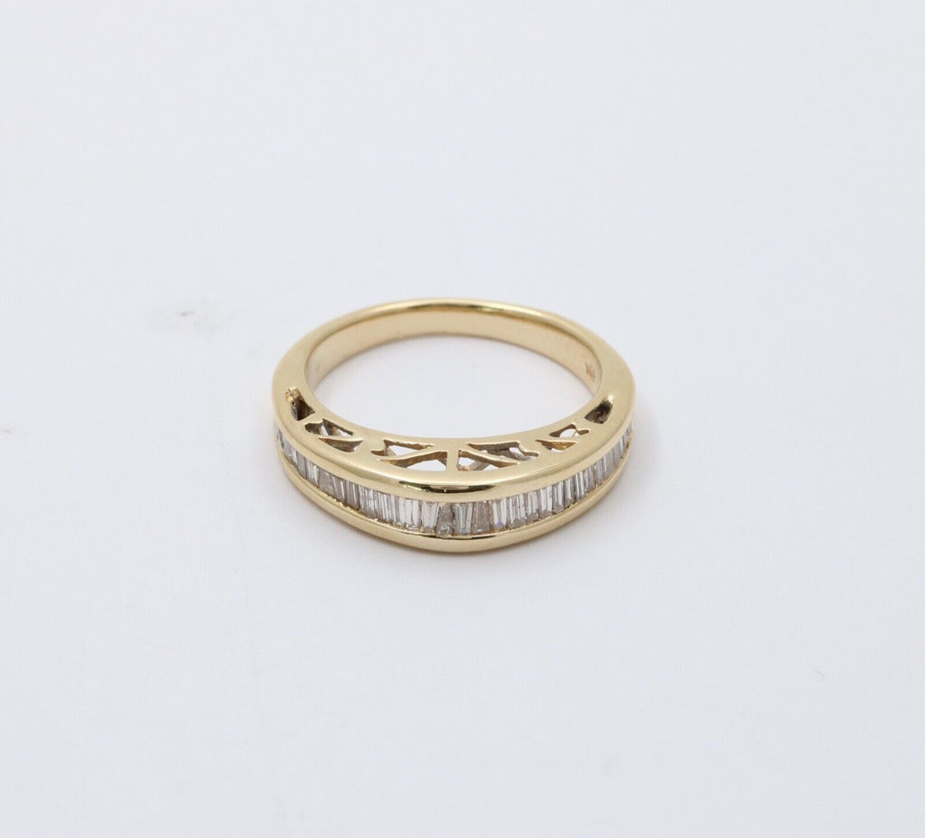 Vintage 14K Gold Diamond Channel Set Ring Band