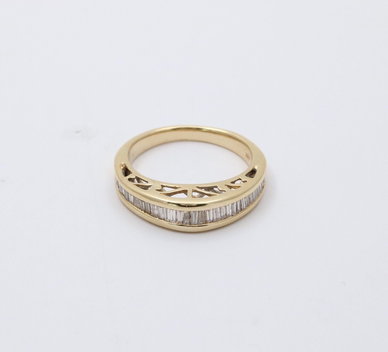 Vintage 14K Gold Diamond Channel Set Ring Band