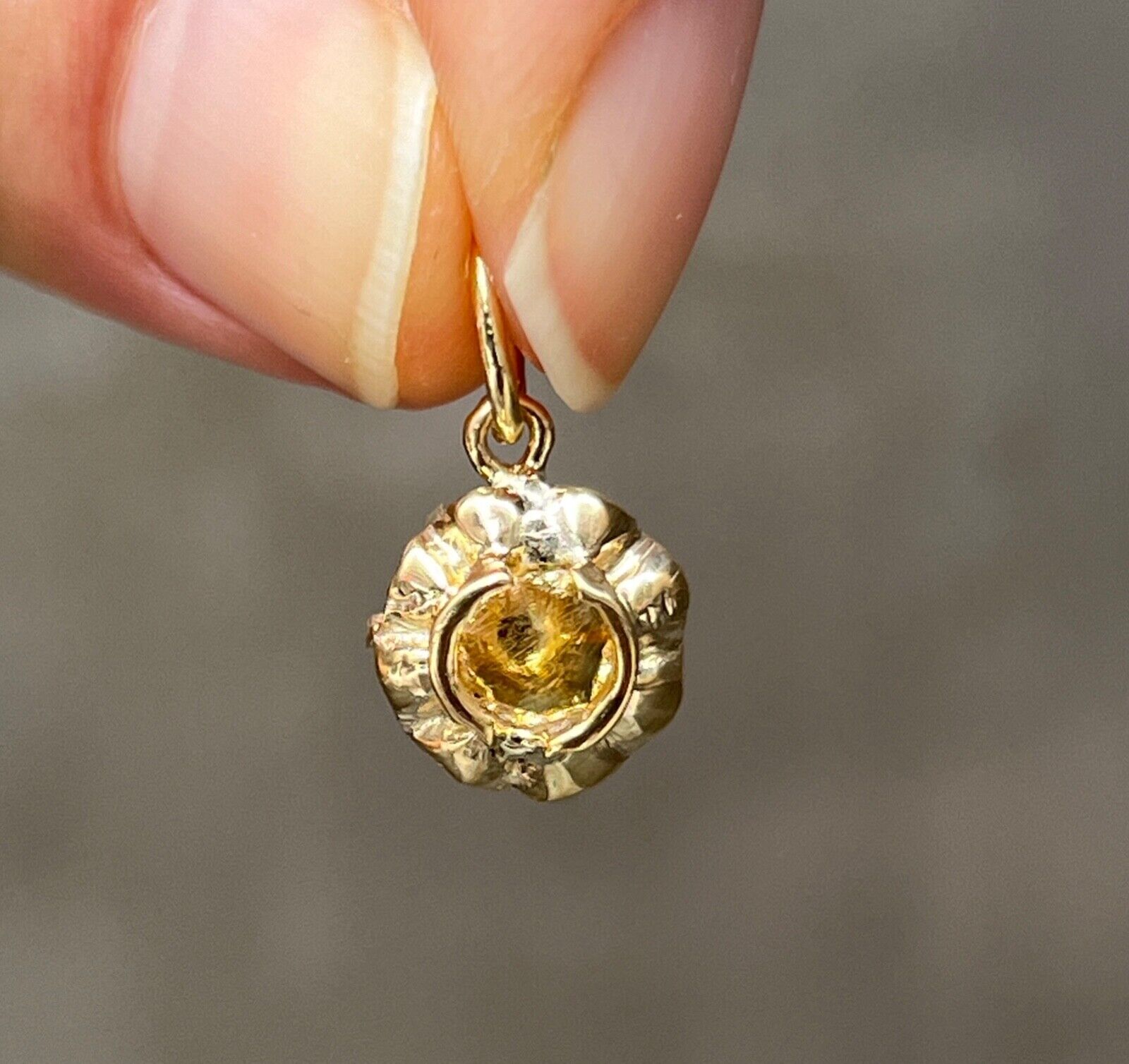 Antique Rose Cut diamond Charm Pendant