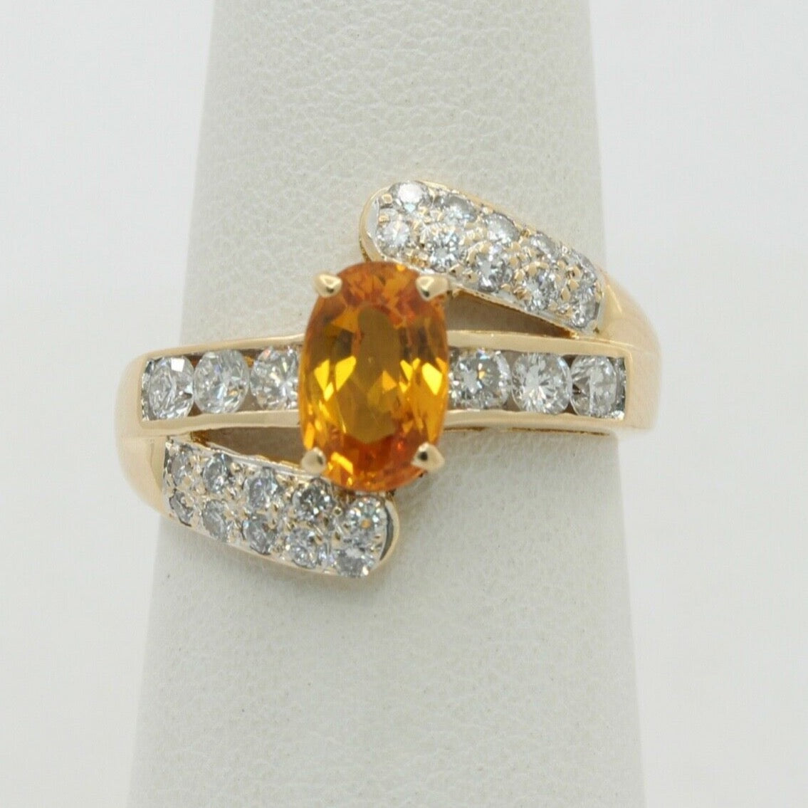 Yellow Sapphire Diamonds 18K Yellow Gold Bypass Ring