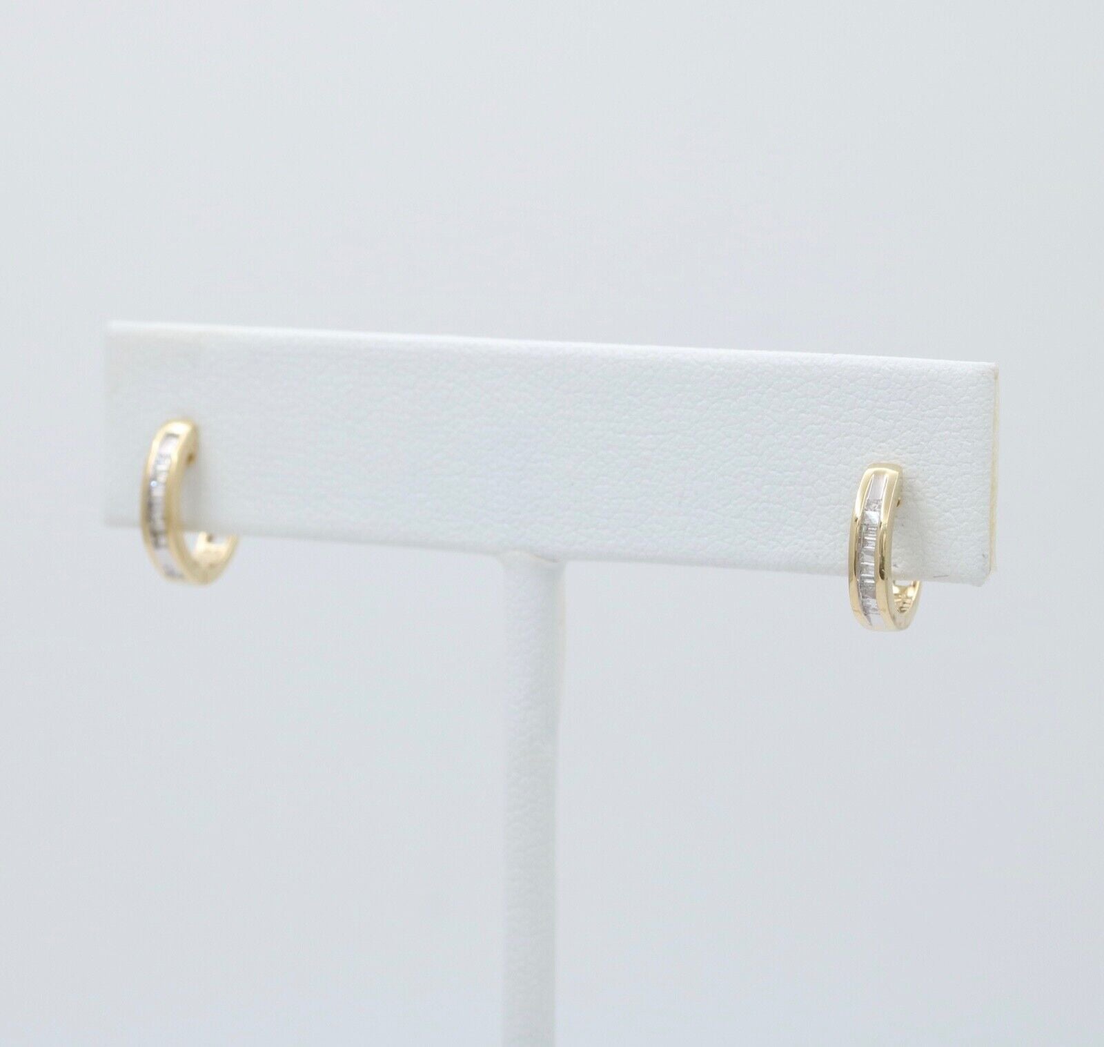 Minimize Diamond 10K Yellow Gold Small Huggies Earrings