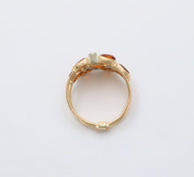 Load image into Gallery viewer, Vintage Portuguese Citrine Diamonds 19K Yellow Gold 3 Piece Ring Set
