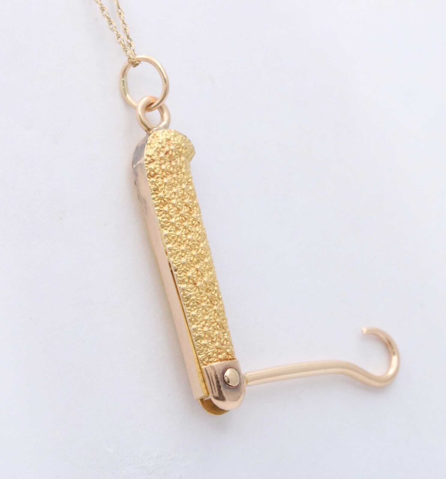 Victorian 14K Yellow Gold Watch Button Hook Tool FOB Pendant