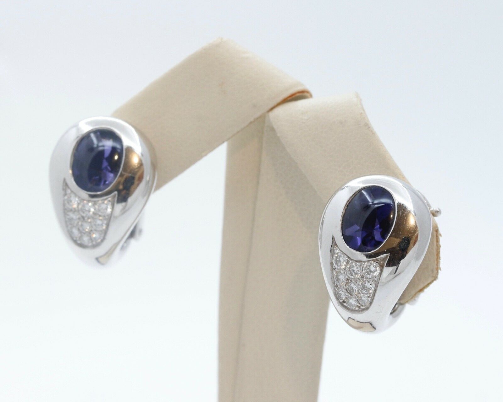 Mauboussin Vintage 18K White Gold Amethyst Diamonds Earrings