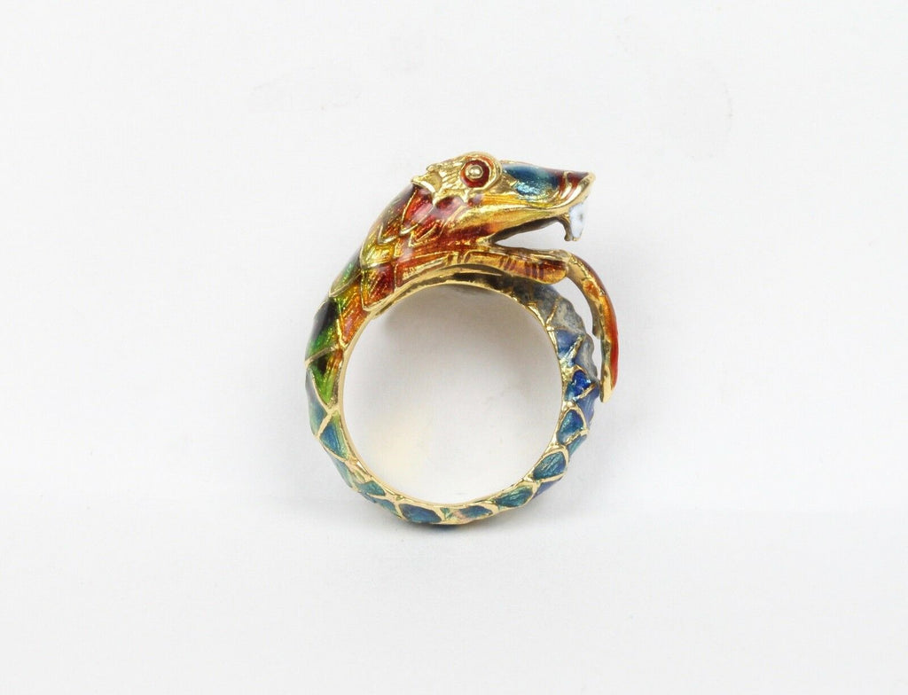 Vintage Sea Serpent 18K Unisex Ring