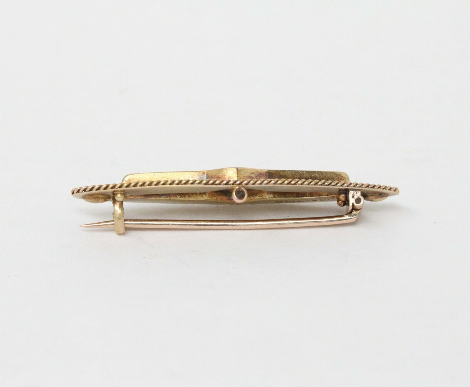 Victorian English 15K Yellow Gold Diamond Brooch