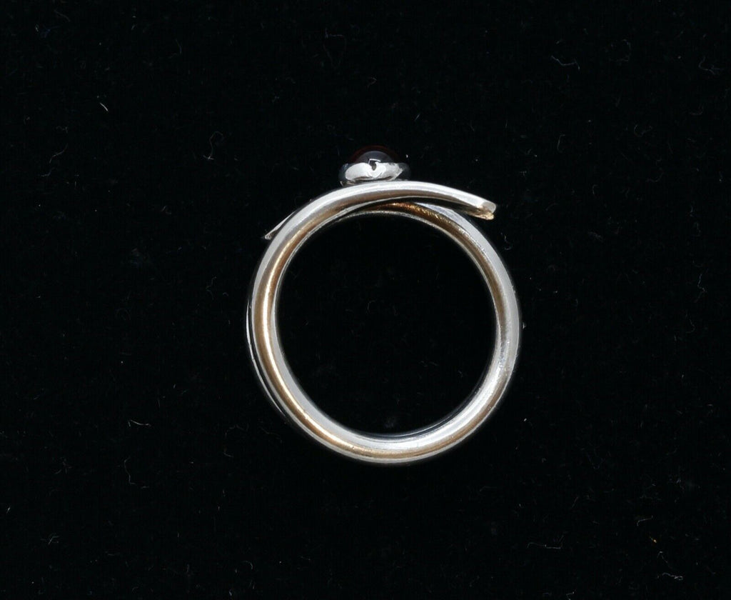 Beautiful Vintage Tourmaline Sterling Silver Coil Ring