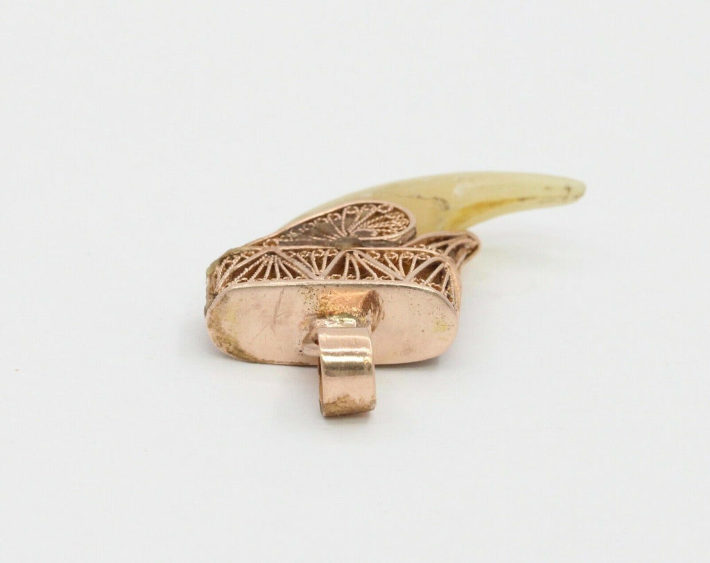 Vintage 14K Yellow Gold Claw Pendant