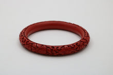 Load image into Gallery viewer, Vintage Red Cinnabar Chanterelle Bangle Bracelet
