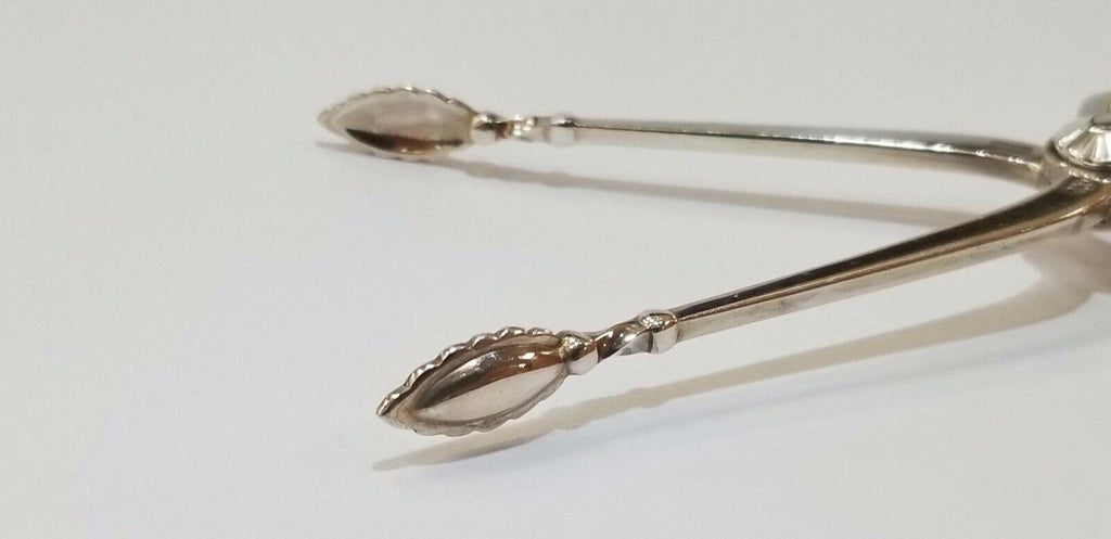 Antique Georg Jensen Flower Scrollwork Sterling Silver Sugar Cube Tongs