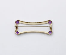 Load image into Gallery viewer, Antique Art Deco Amethyst &amp; Split Pearl 14K White Gold Brooch, Pin
