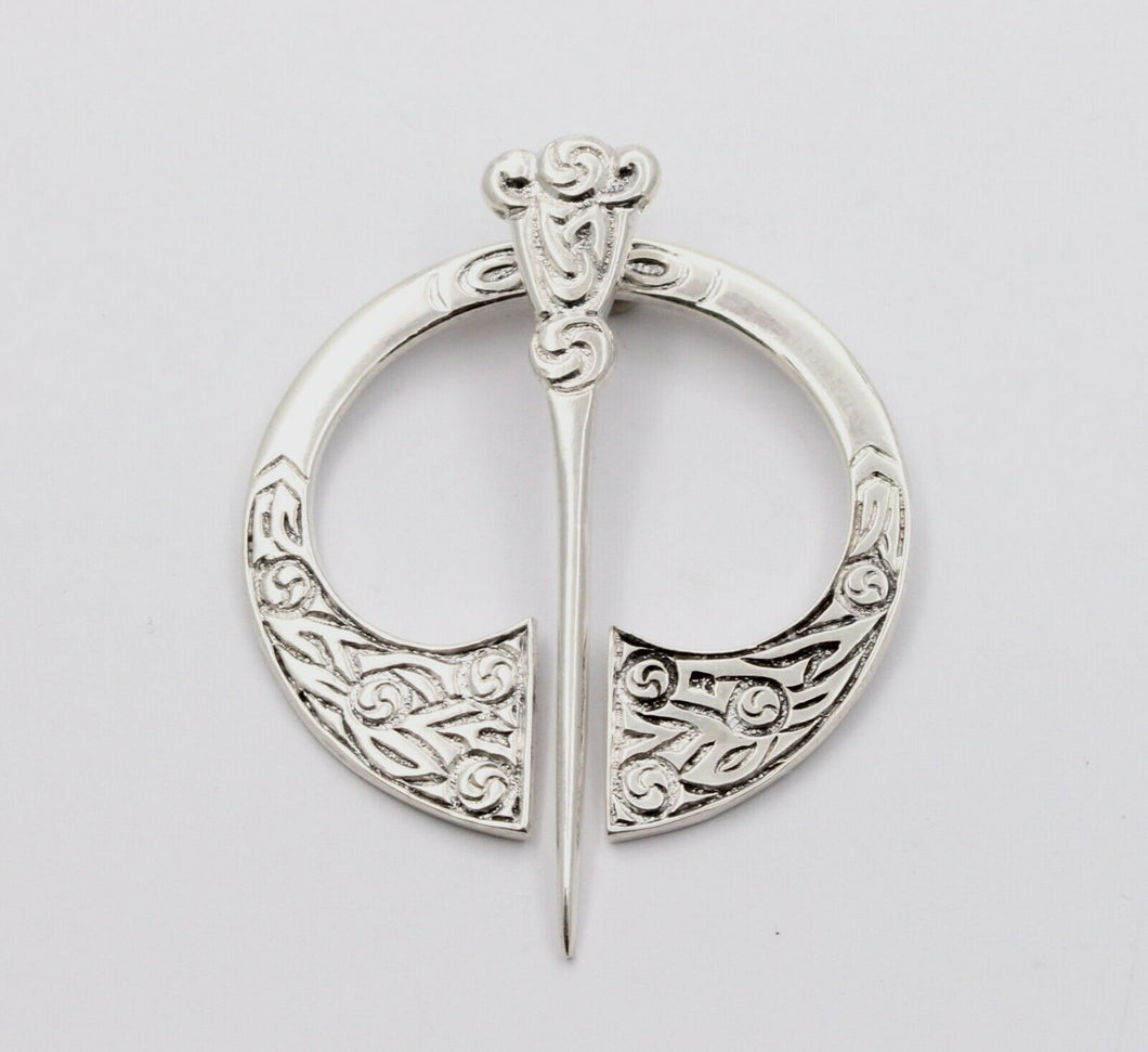 Cool Vintage English Moving Silver Sigil Brooch