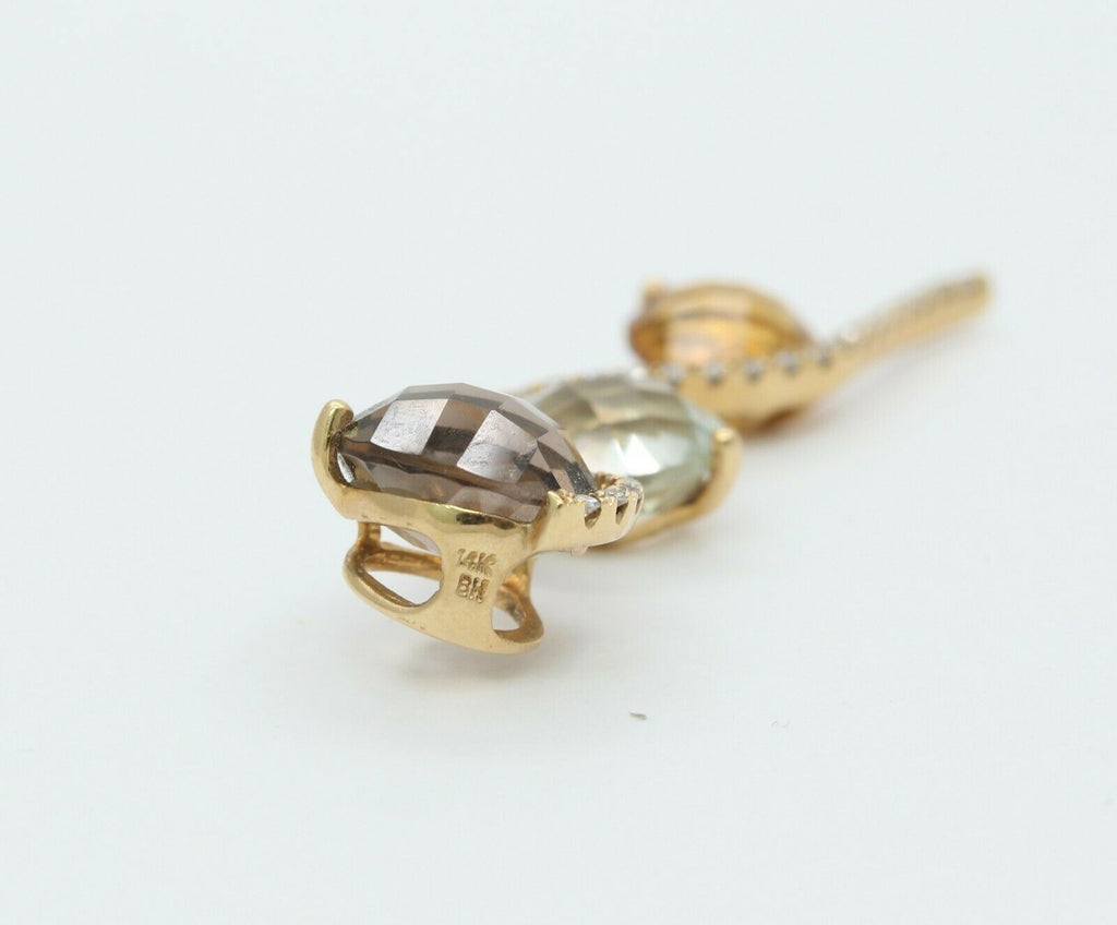 Vintage 14k Yellow Gold Diamond Multi Stone Pendant