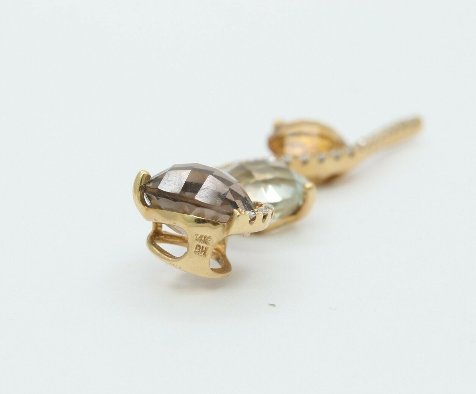 Vintage 14k Yellow Gold Diamond Multi Stone Pendant