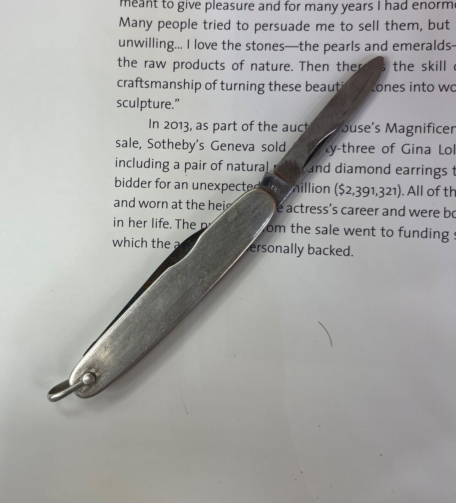 Vintage Sterling Silver Pocket Knife Pendant