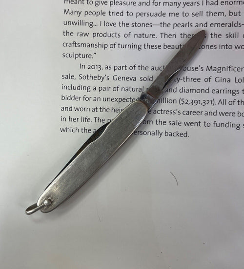 Vintage Sterling Silver Pocket Knife Pendant